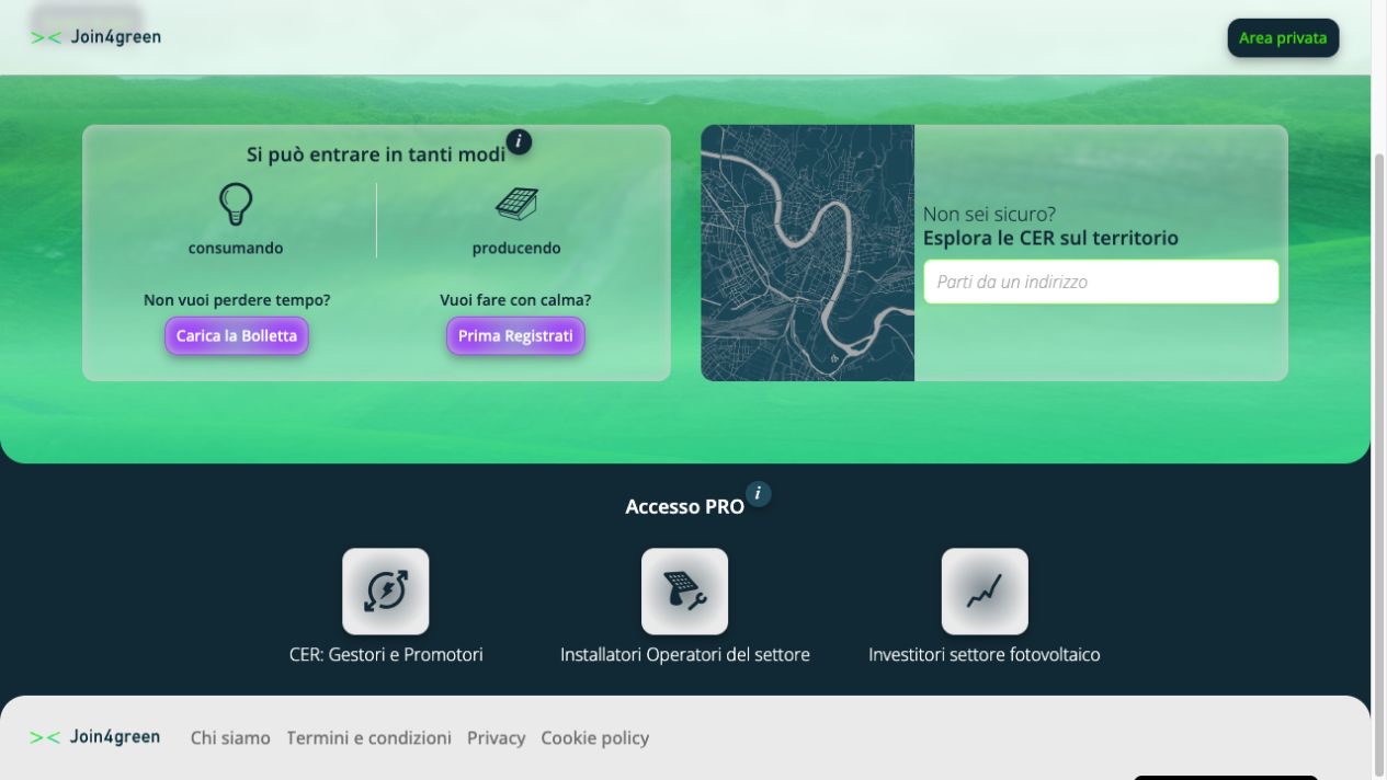 Servizi professionali della piattaforma Join4green
